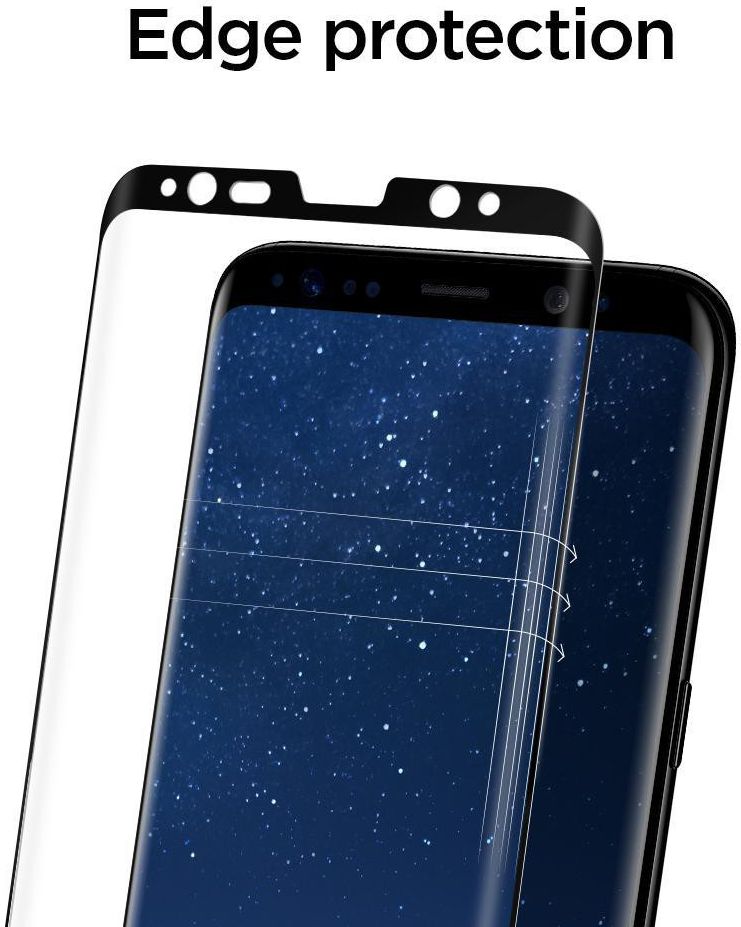 Spigen Samsung Galaxy S9 Plus Curved Tempered Glass Protector Zwart afbeelding 4