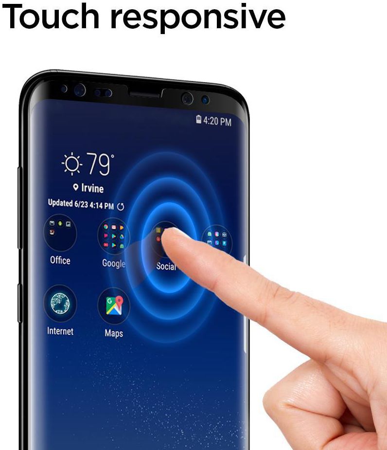 Spigen Samsung Galaxy S9 Plus Curved Tempered Glass Protector Zwart afbeelding 7