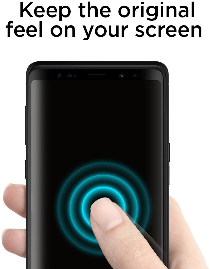 Spigen Samsung Galaxy Note 9 Curved Tempered Glass Protector Zwart afbeelding 4