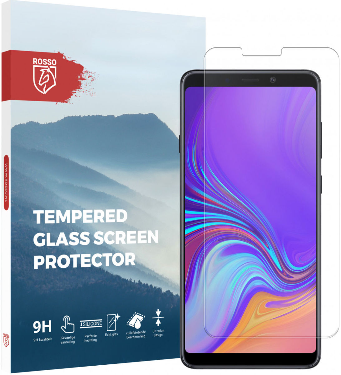 Rosso Samsung Galaxy A9 (2018) 9H Tempered Glass Screen Protector afbeelding 1