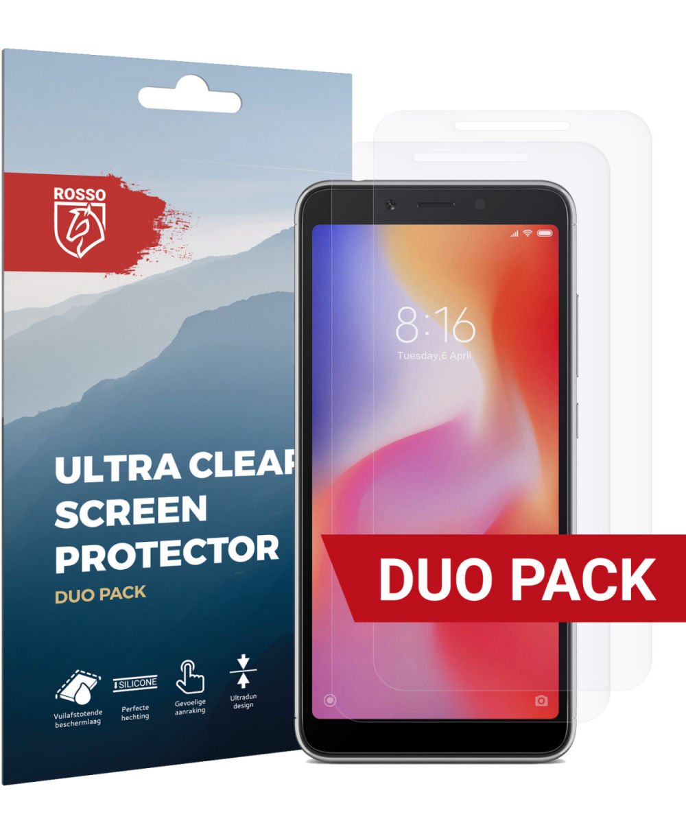 Rosso Xiaomi Redmi 6 Ultra Clear Screen Protector Duo Pack afbeelding 1