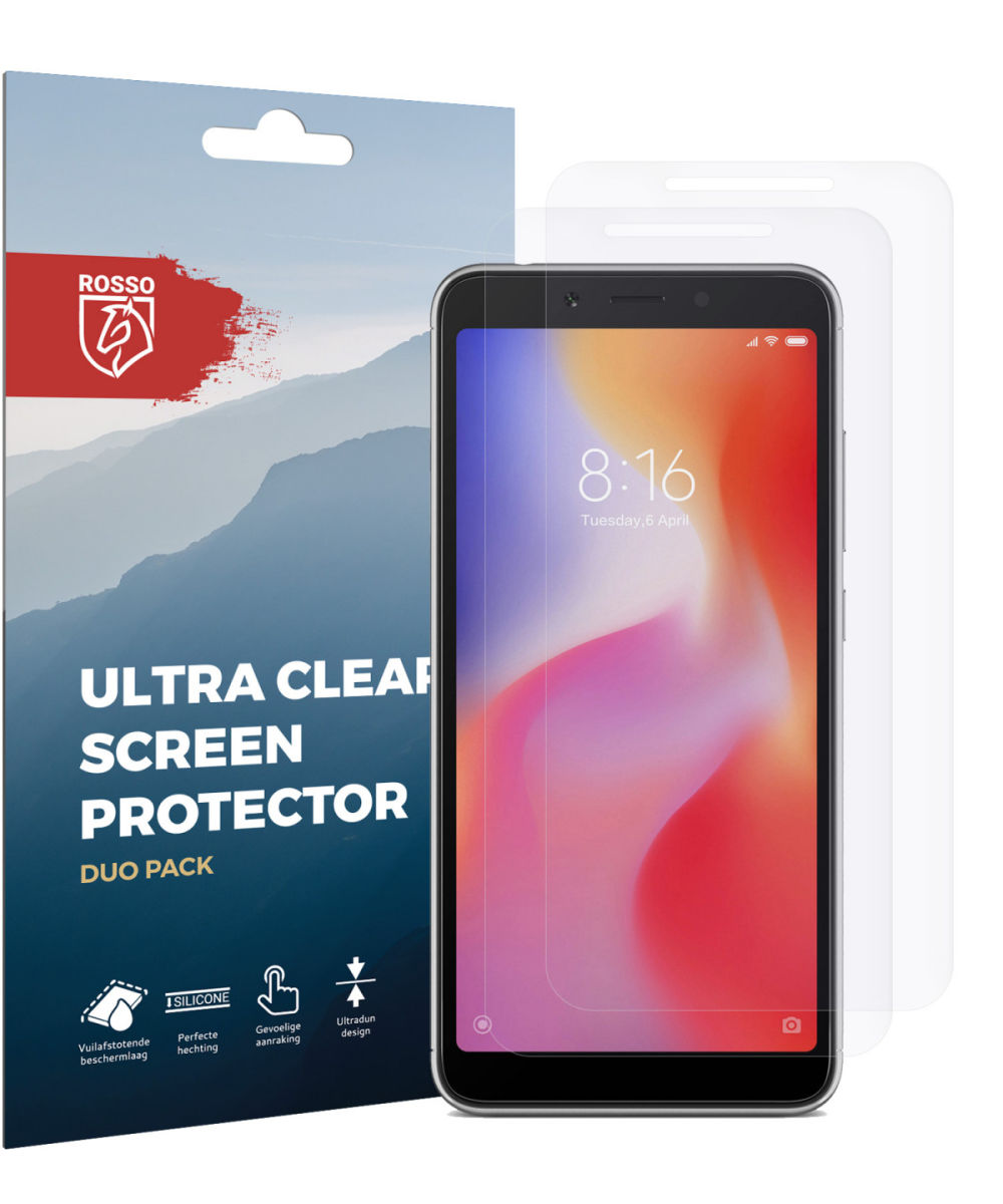 Rosso Xiaomi Redmi 6 Ultra Clear Screen Protector Duo Pack afbeelding 9