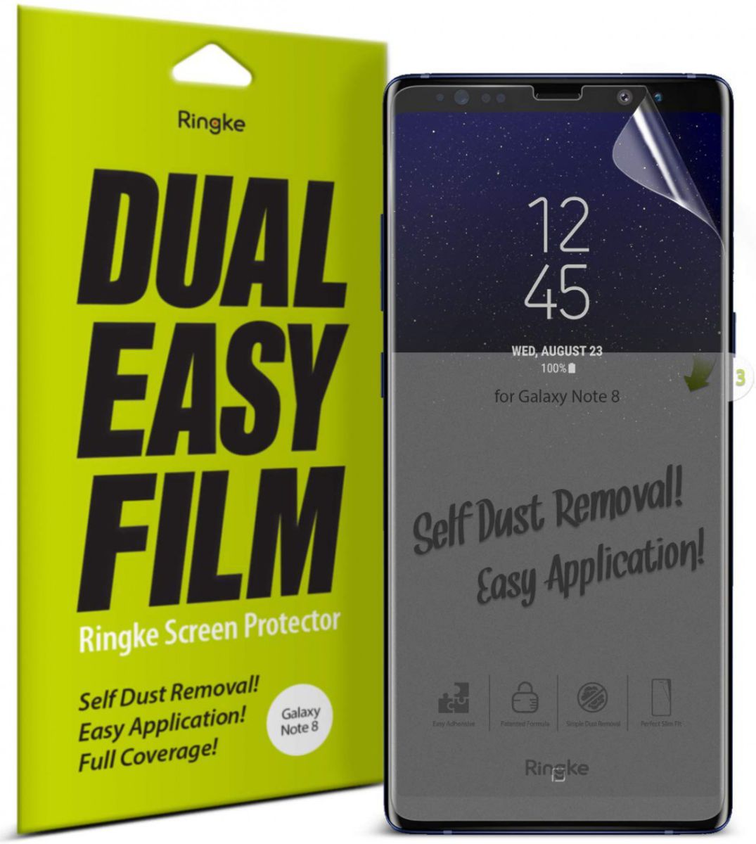 Ringke DualEasy Anti-Stof Screen Protector Galaxy Note 8 [2-Pack] afbeelding 1