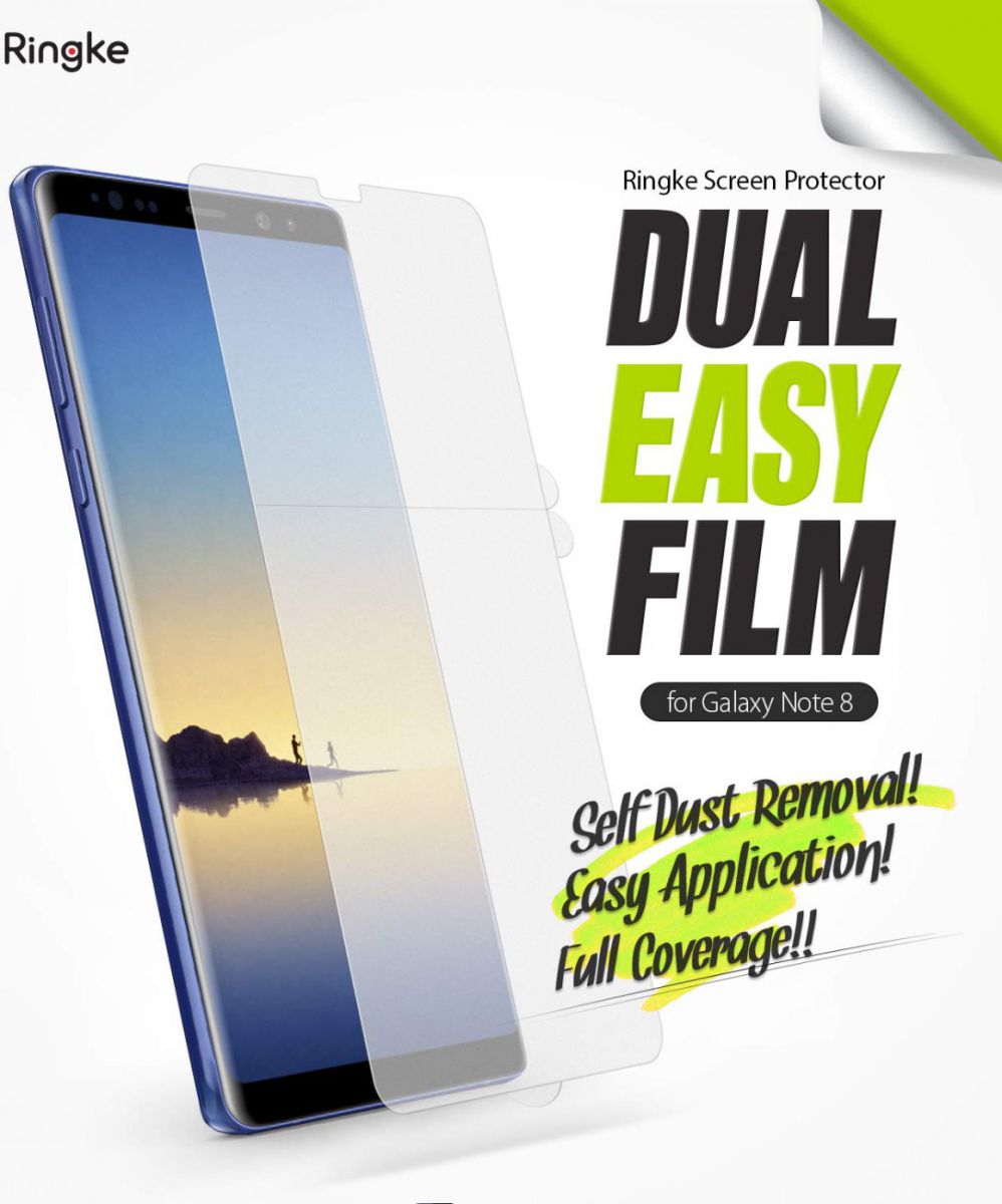 Ringke DualEasy Anti-Stof Screen Protector Galaxy Note 8 [2-Pack] afbeelding 2