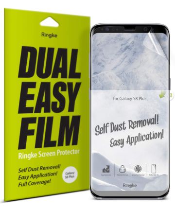 Ringke DualEasy Anti-Stof Screen Protector Galaxy S8 Plus [2-Pack] Screen Protectors