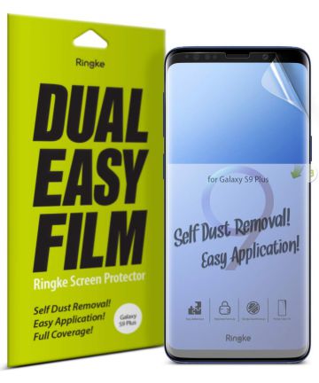 Ringke DualEasy Anti-Stof Screen Protector Galaxy S9 Plus [2-Pack] Screen Protectors