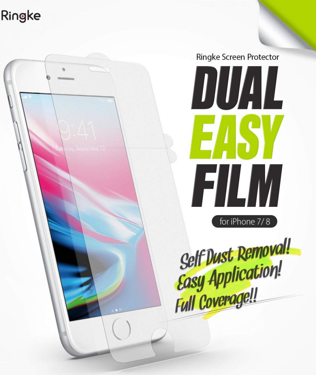 Ringke DualEasy Anti-Stof Screen Protector Apple iPhone 8 [2-Pack] afbeelding 2