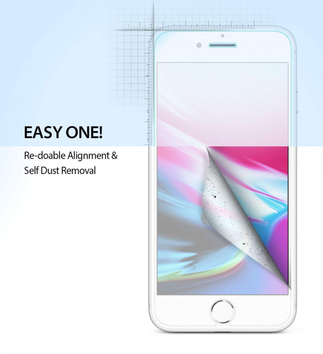 Ringke DualEasy Anti-Stof Screen Protector Apple iPhone 8 [2-Pack] afbeelding 5