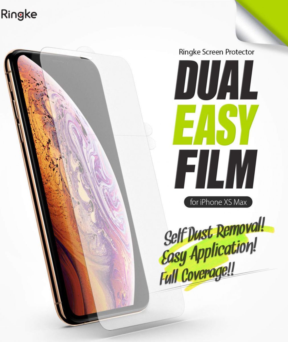 Ringke DualEasy Anti-Stof Screen Protector Apple iPhone XS Max 2-Pack afbeelding 2
