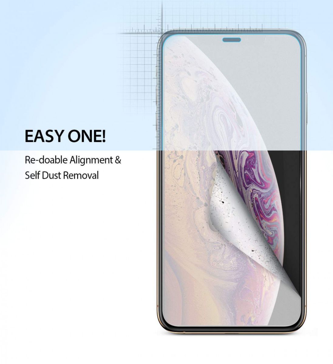 Ringke DualEasy Anti-Stof Screen Protector Apple iPhone XS Max 2-Pack afbeelding 5
