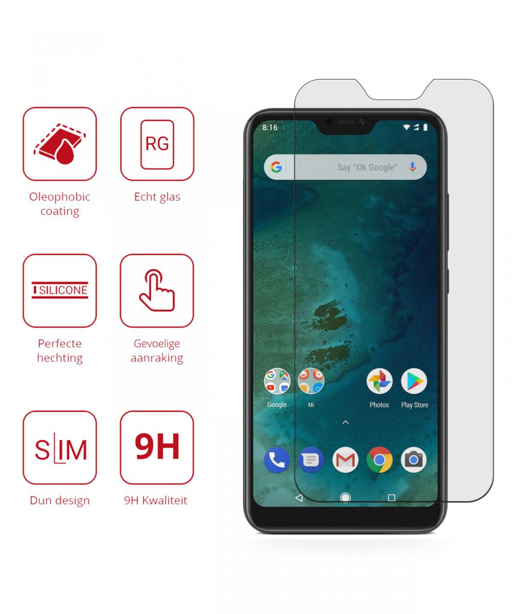 Rosso Xiaomi Mi A2 Lite 9H Tempered Glass Screen Protector afbeelding 2