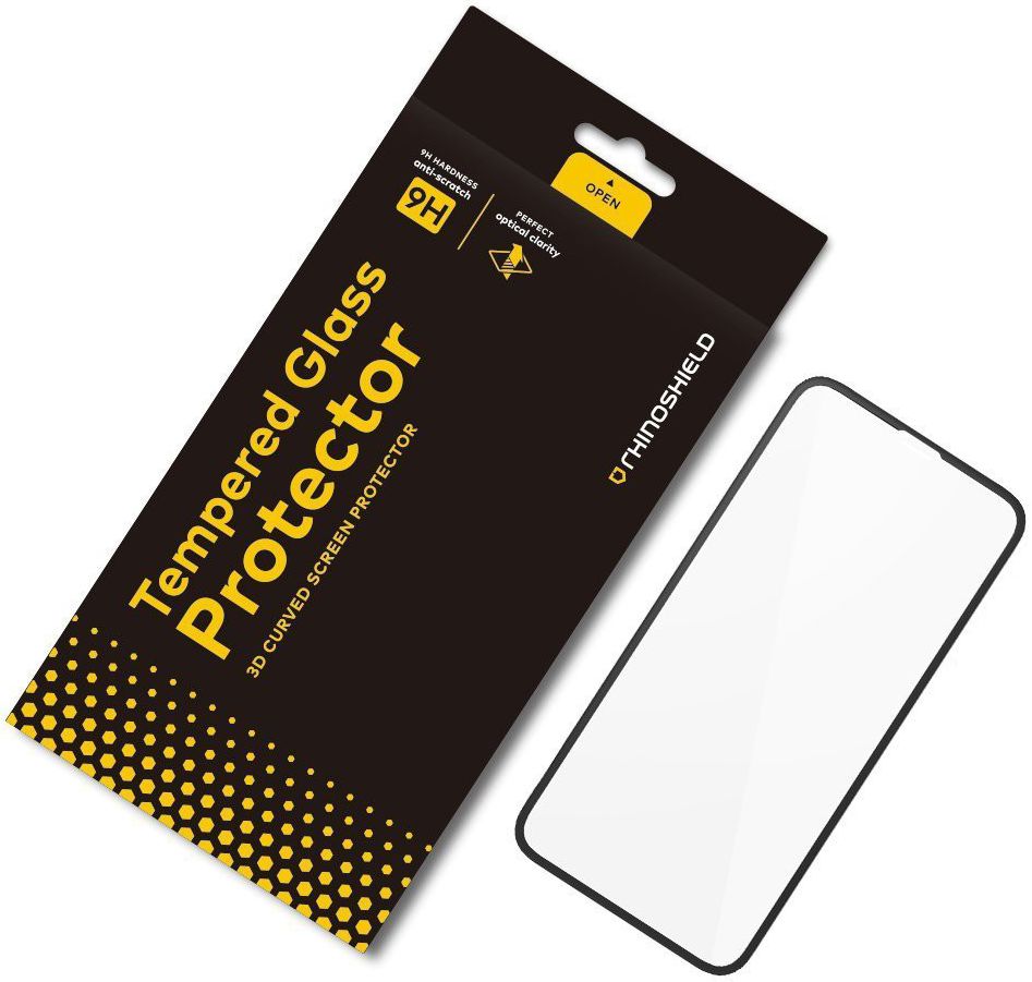 RhinoShield 3D Curved Edge to Edge Tempered Glass iPhone XR Zwart afbeelding 2