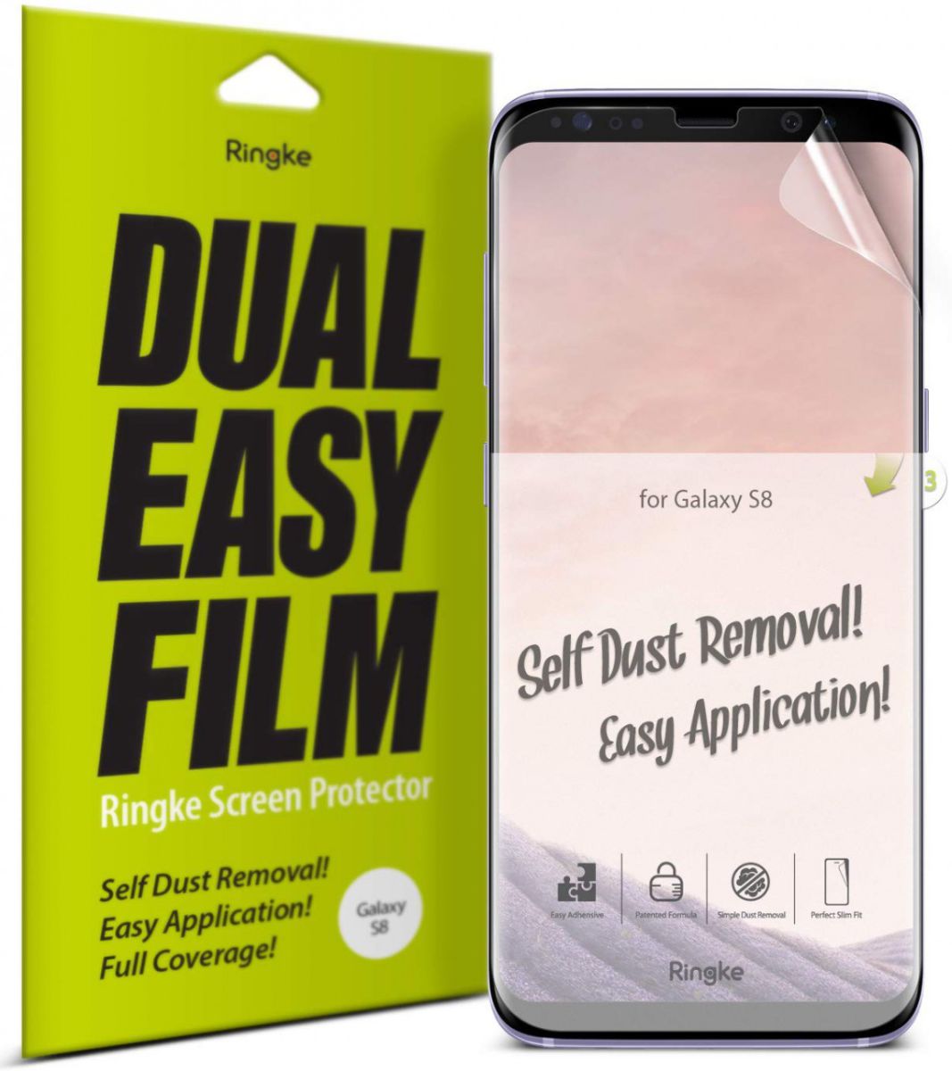 Ringke DualEasy Anti-Stof Screen Protector Galaxy S8 [2-Pack] afbeelding 1