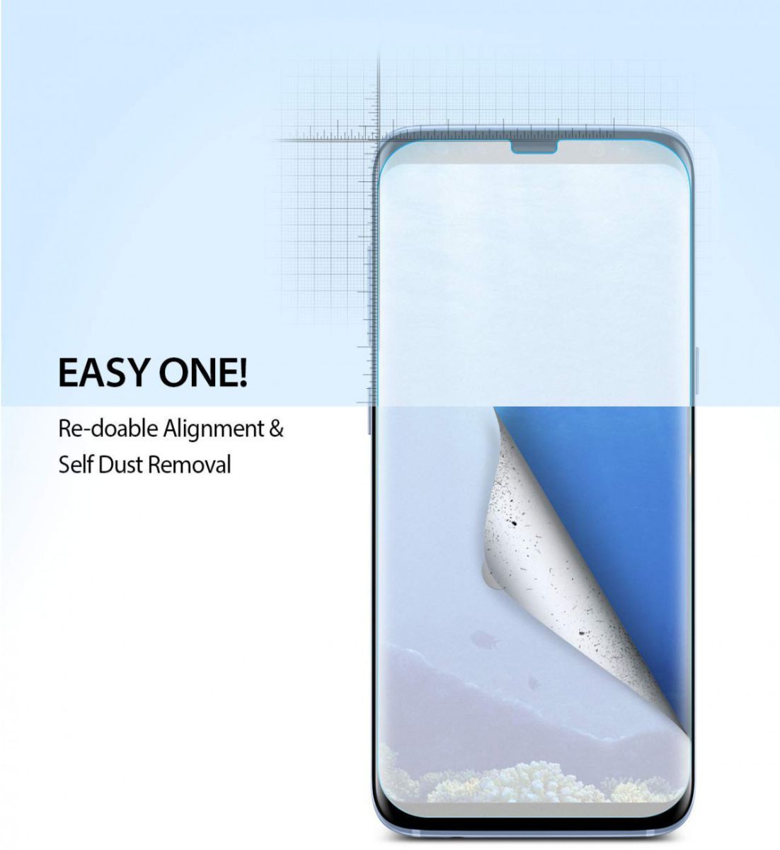 Ringke DualEasy Anti-Stof Screen Protector Galaxy S8 [2-Pack] afbeelding 5