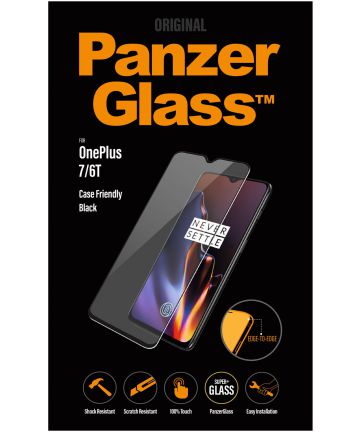 PanzerGlass OnePlus 7/6T Edge To Edge Screenprotector Zwart Screen Protectors
