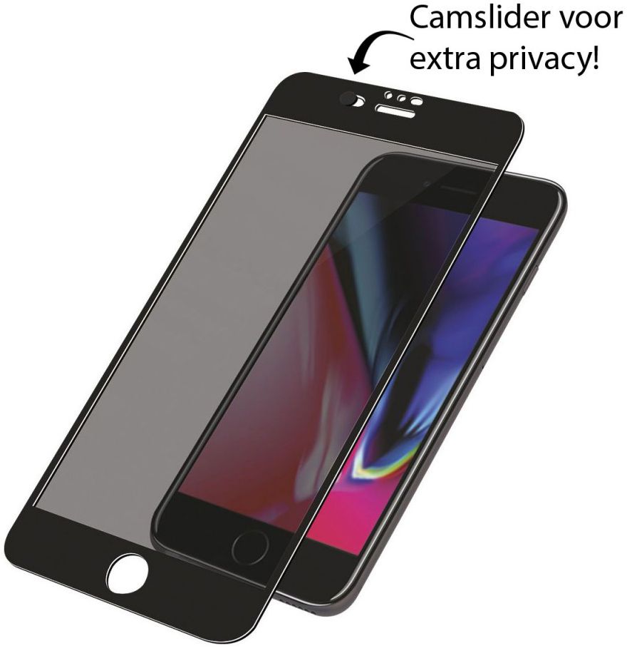 PanzerGlass iPhone 7/8 Screen Protector Privacy Camslider CF Zwart afbeelding 4
