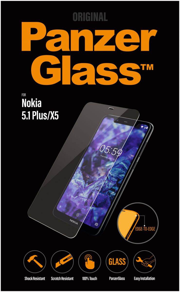 Panzerglass Edge to Edge Nokia 5.1 Plus Screenprotector Zwart afbeelding 1