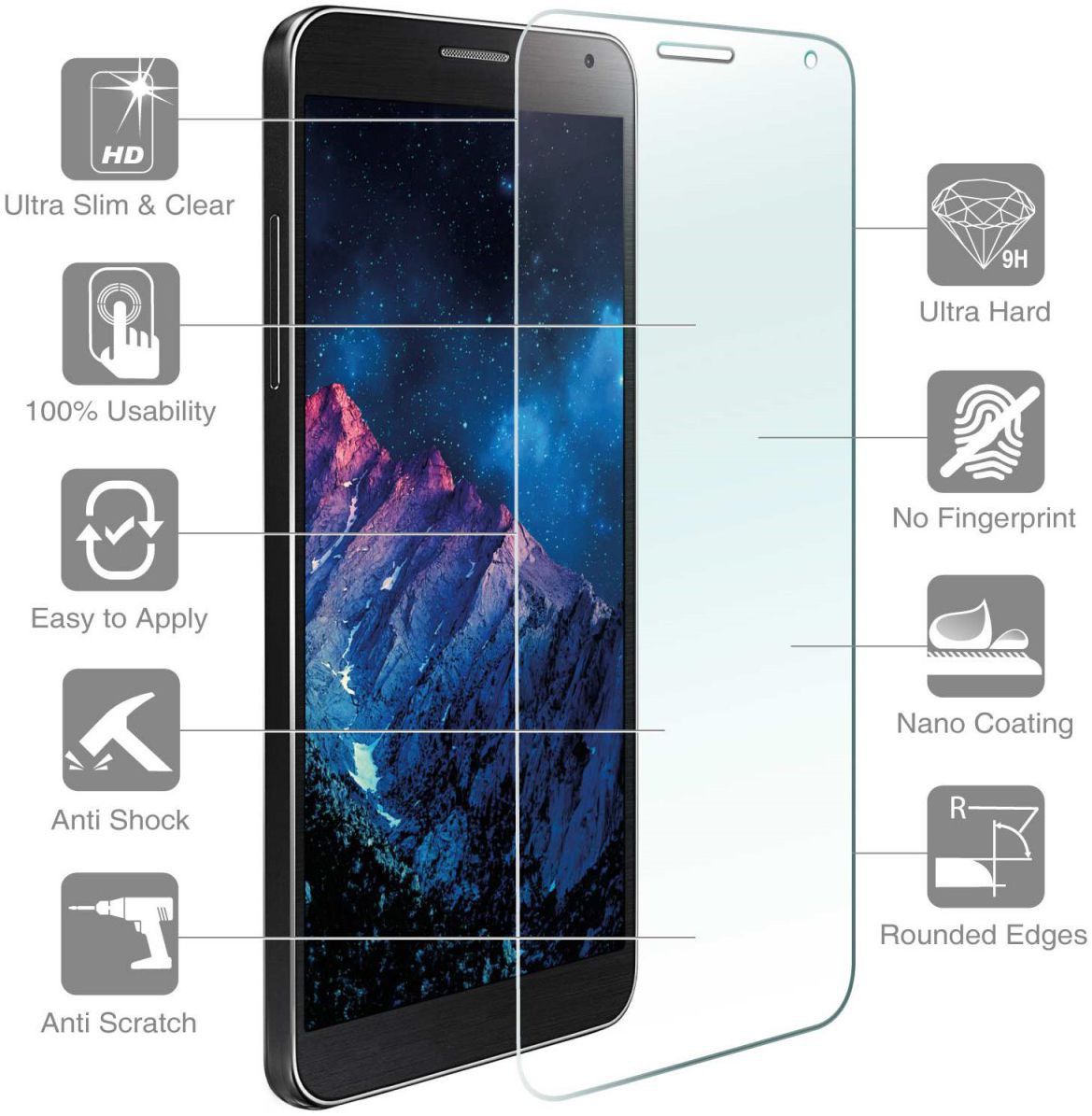 4Smarts Second Glass Honor 7A Tempered Glass Screen Protector afbeelding 2