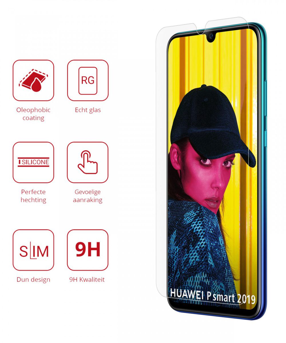 Rosso Huawei P Smart (2019) 9H Tempered Glass Screen Protector afbeelding 2