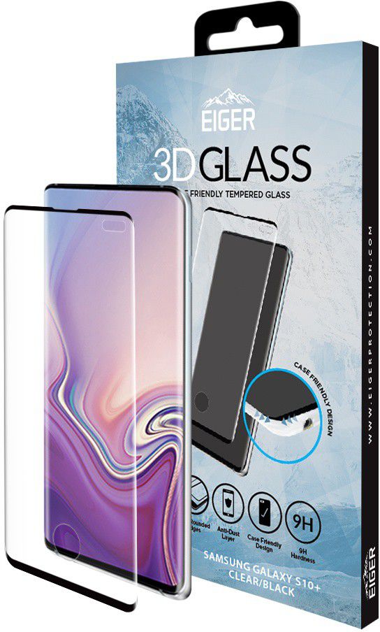 Eiger Samsung Galaxy S10 Plus Tempered Glass Case Friendly Gebogen afbeelding 1