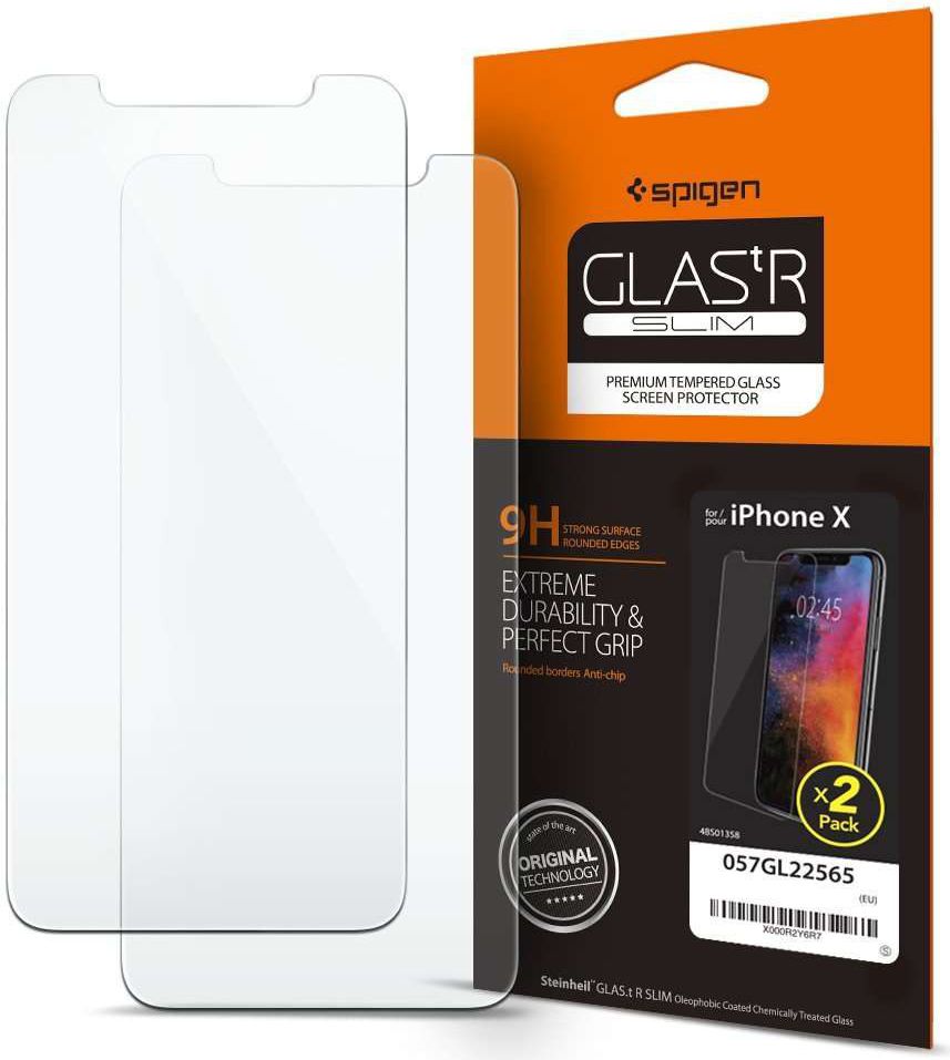 Spigen Apple iPhone XS Tempered Glass Screen Protector (2 Pack) afbeelding 2