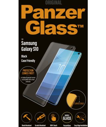 PanzerGlass Samsung Galaxy S10 Case Friendly Screenprotector Zwart Screen Protectors