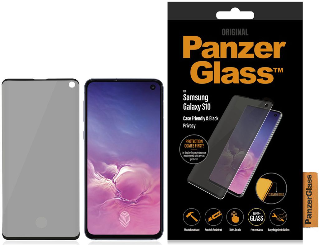 PanzerGlass Samsung Galaxy S10 Privacy Glass Screenprotector Zwart afbeelding 5