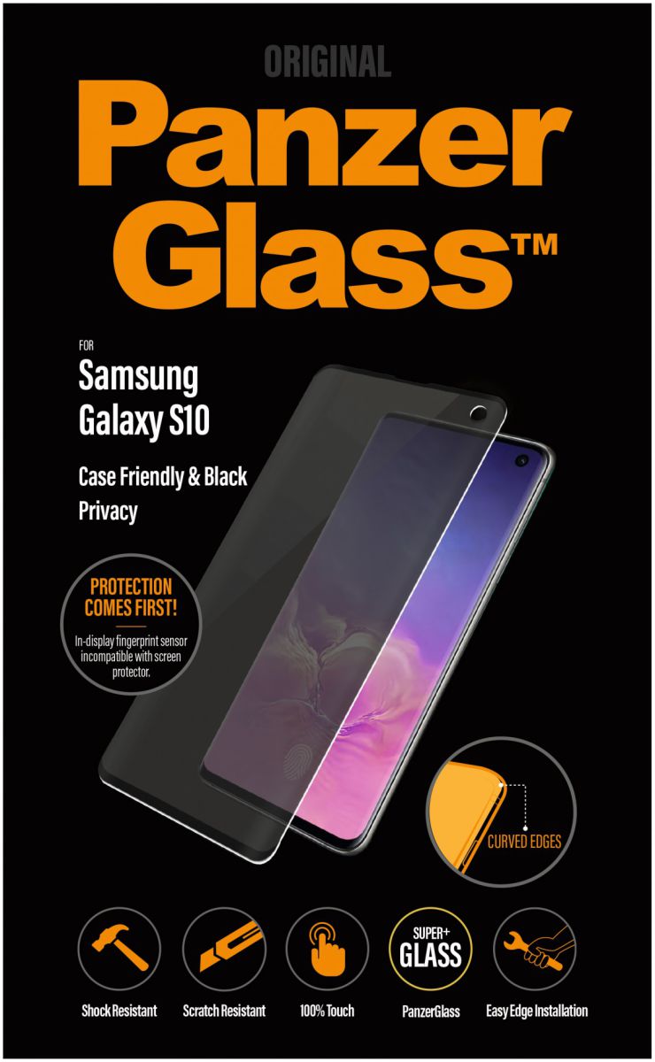 PanzerGlass Samsung Galaxy S10 Privacy Glass Screenprotector Zwart afbeelding 1