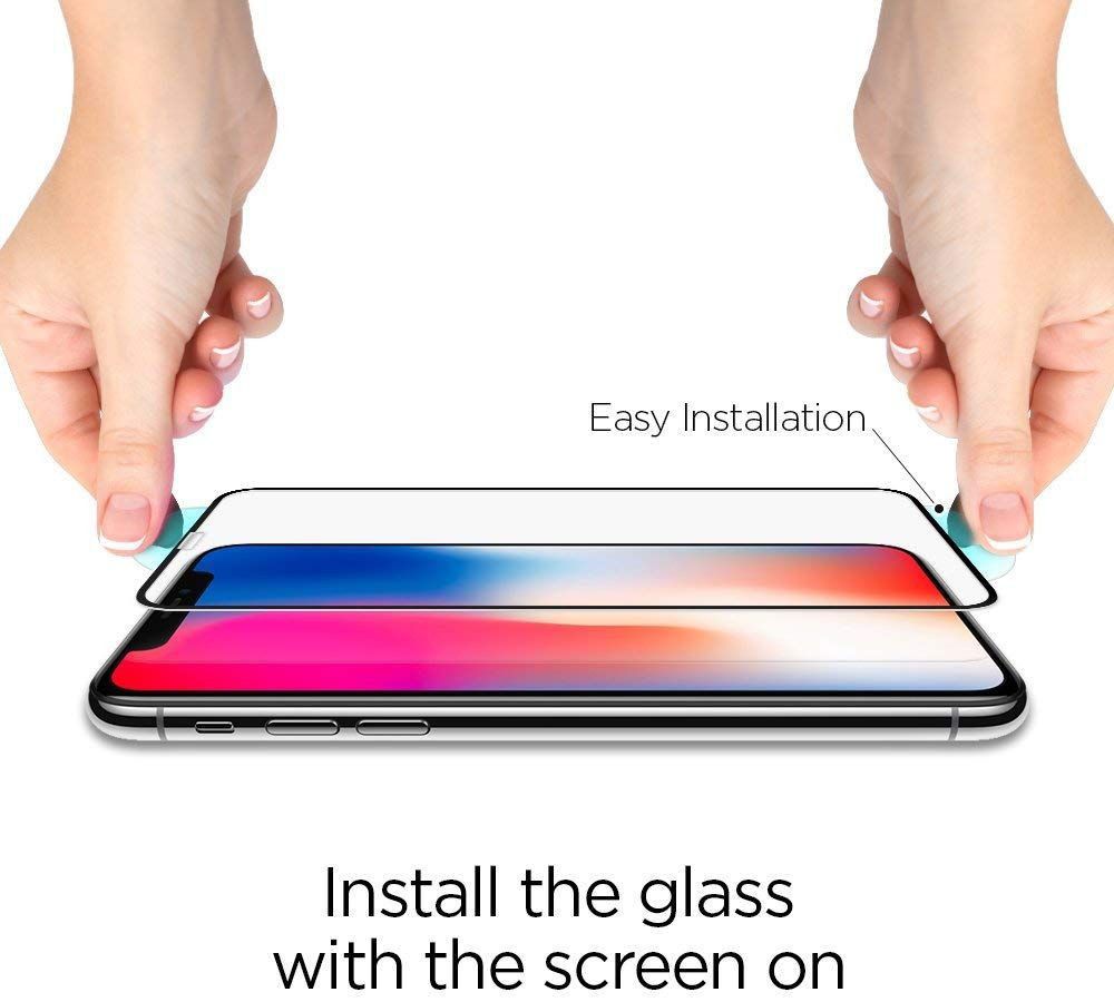 Spigen Apple iPhone XS Max Full Cover Tempered Glass Screen Protector afbeelding 4