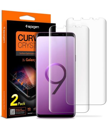 Spigen Curved Crystal Samsung Galaxy S9 HD Screen Protector (2 Pack) Screen Protectors