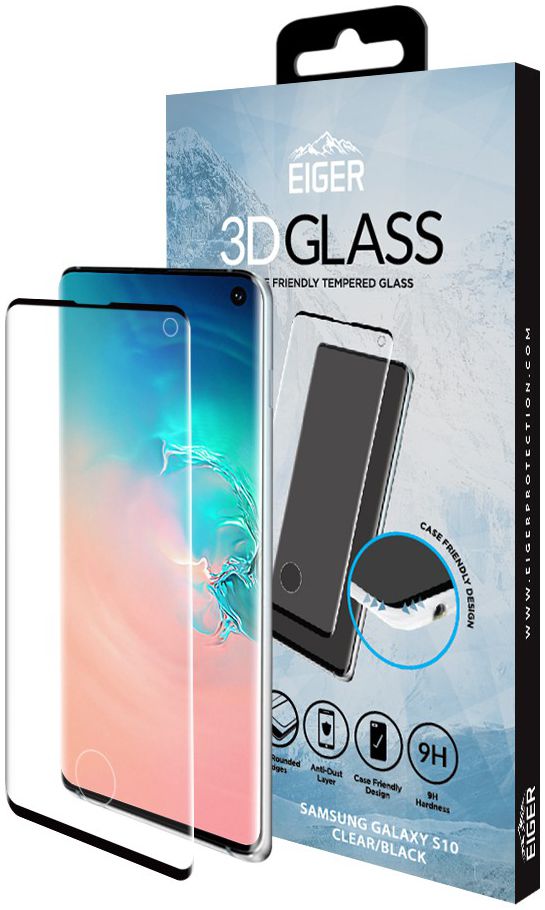 Eiger Samsung Galaxy S10 Tempered Glass Case Friendly Gebogen afbeelding 1