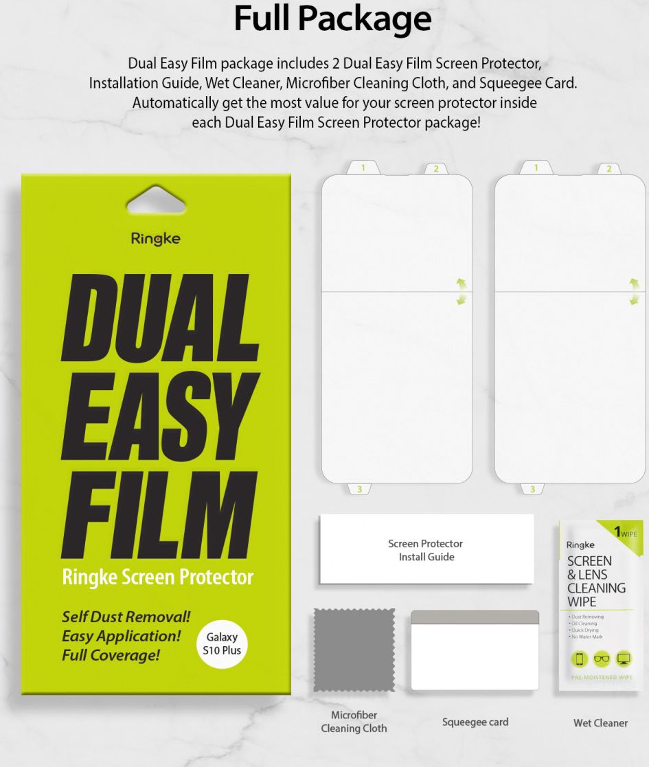 Ringke Dual Easy Samsung Galaxy S10 Plus Screen Protector (2-Pack) afbeelding 8