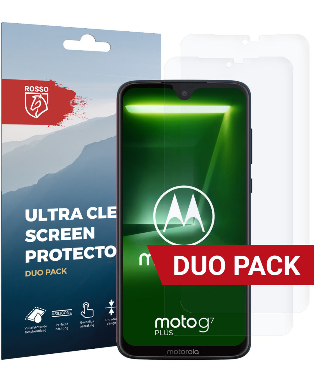 Rosso Motorola Moto G7 Plus Ultra Clear Screen Protector Duo Pack afbeelding 1