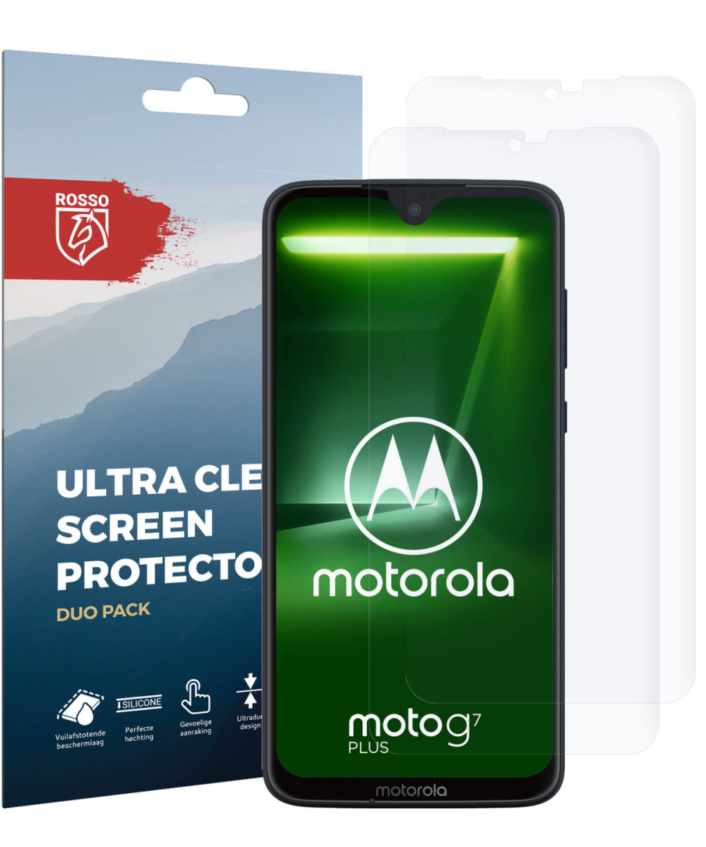 Rosso Motorola Moto G7 Plus Ultra Clear Screen Protector Duo Pack afbeelding 9