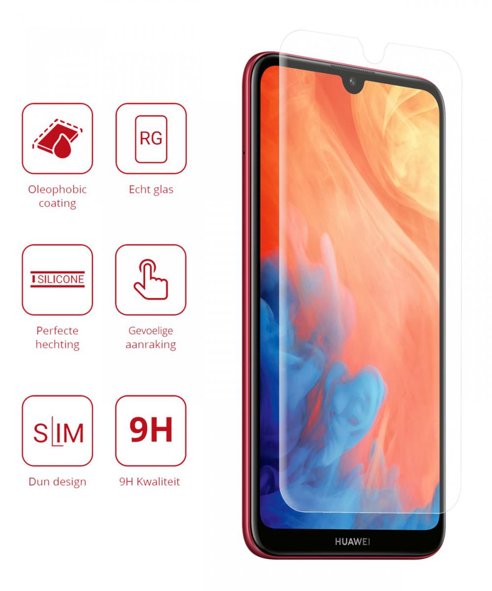 Rosso Huawei Y7 (2019) 9H Tempered Glass Screen Protector afbeelding 2