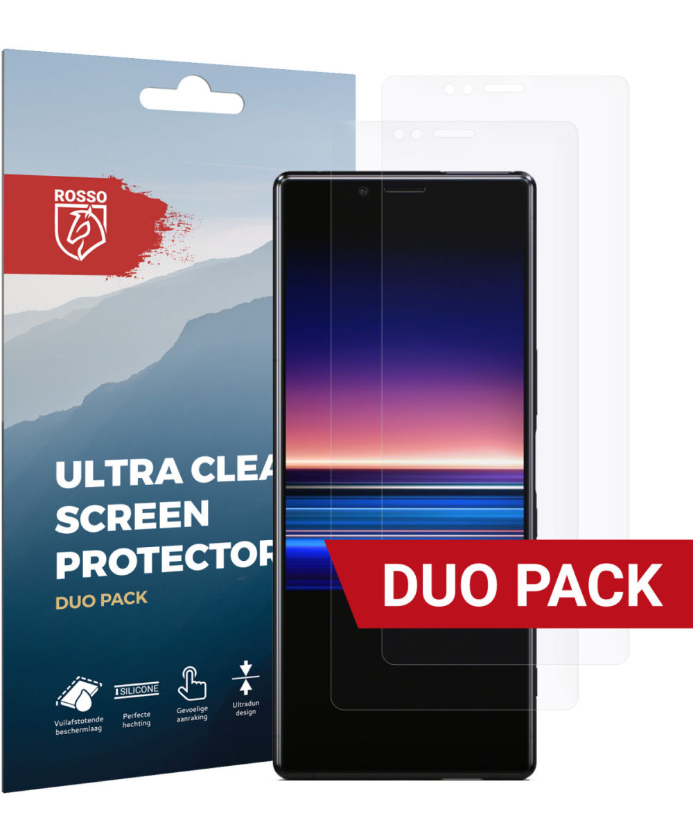 Rosso Sony Xperia 1 Ultra Clear Screen Protector Duo Pack afbeelding 1