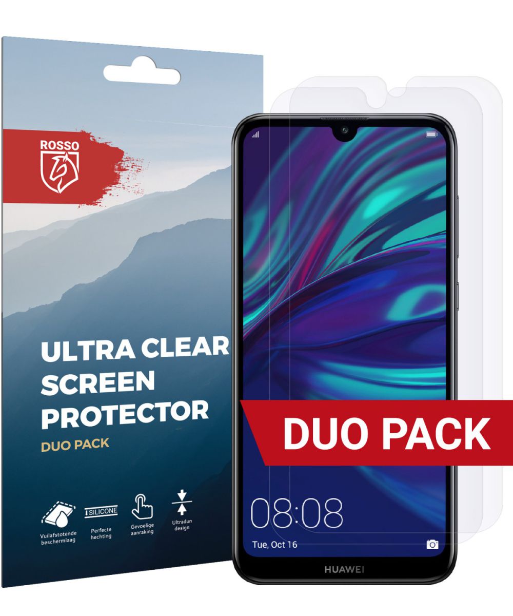 Rosso Huawei Y7 (2019) Ultra Clear Screen Protector Duo Pack afbeelding 1