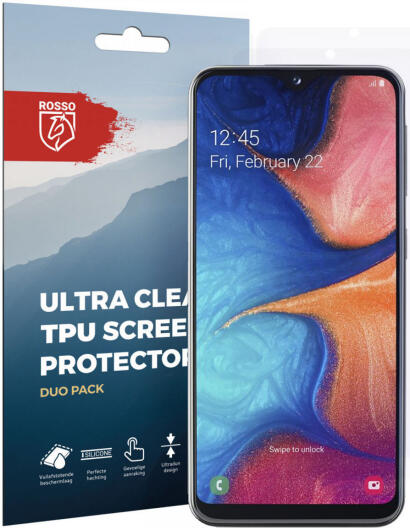 Rosso Samsung Galaxy A20E Ultra Clear Screen Protector Duo Pack afbeelding 10