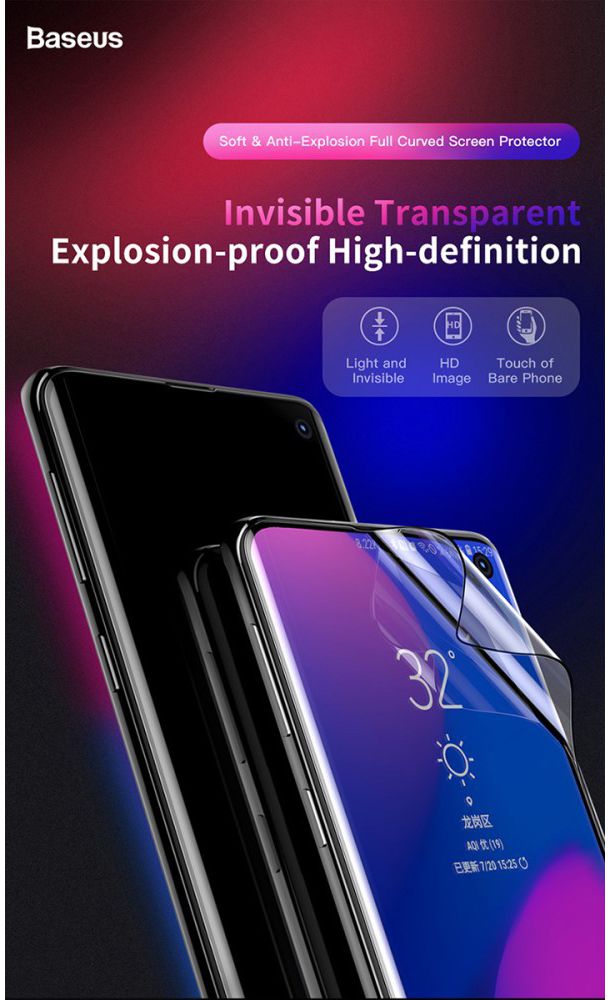 Baseus Curved Screen Protector Samsung Galaxy S10 2-Pack afbeelding 11