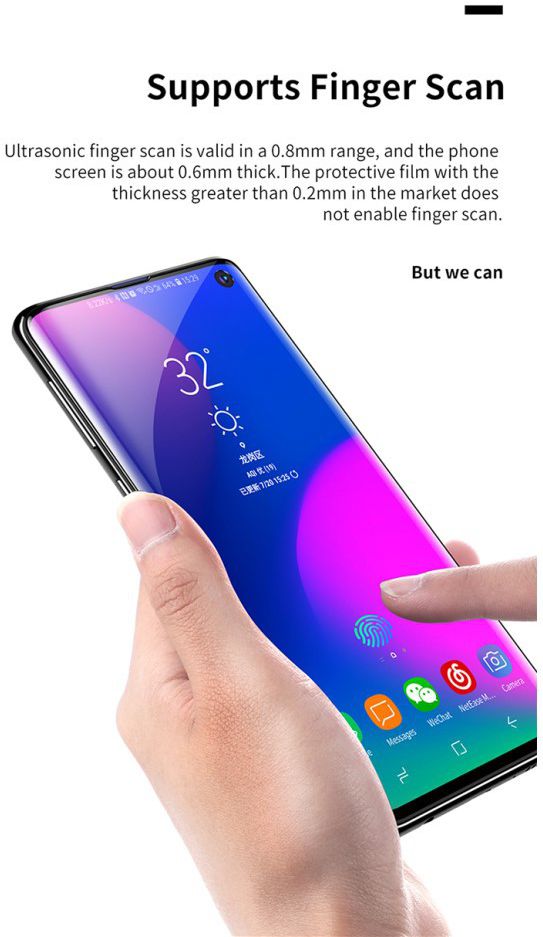 Baseus Curved Screen Protector Samsung Galaxy S10 2-Pack afbeelding 15
