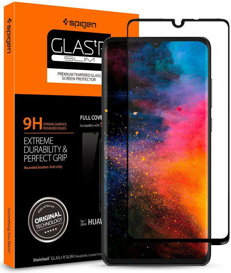 Spigen Huawei P30 Tempered Glass Screen Protector Zwart afbeelding 1