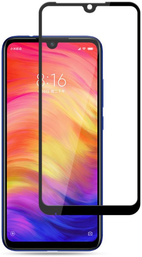 Xiaomi Redmi Note 7 Full Cover Tempered Glass Zwart afbeelding 1