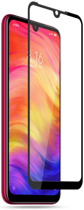 Xiaomi Redmi Note 7 Full Cover Tempered Glass Zwart afbeelding 2