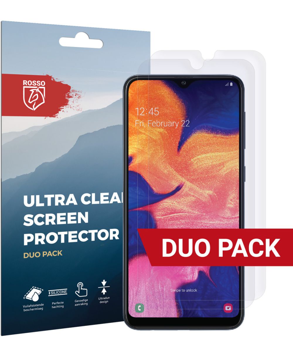 Rosso Samsung Galaxy A10 Ultra Clear Screen Protector Duo Pack afbeelding 1