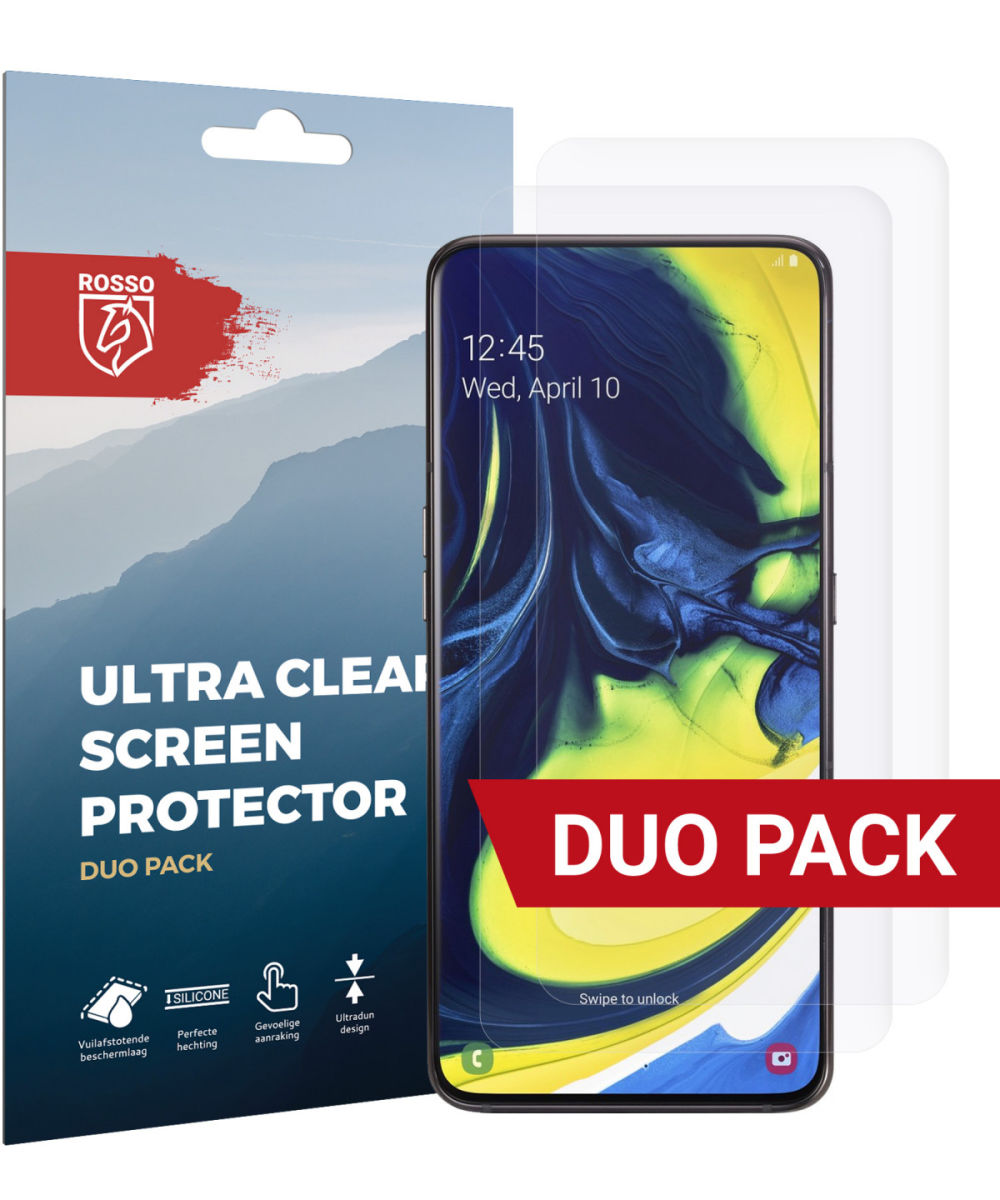 Rosso Samsung Galaxy A80 Ultra Clear Screen Protector Duo Pack afbeelding 1