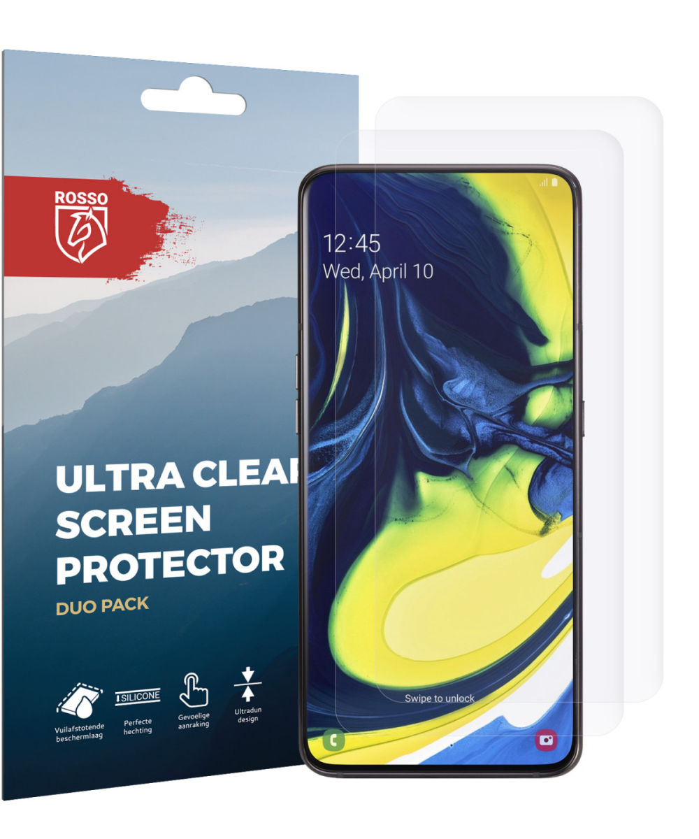Rosso Samsung Galaxy A80 Ultra Clear Screen Protector Duo Pack afbeelding 9