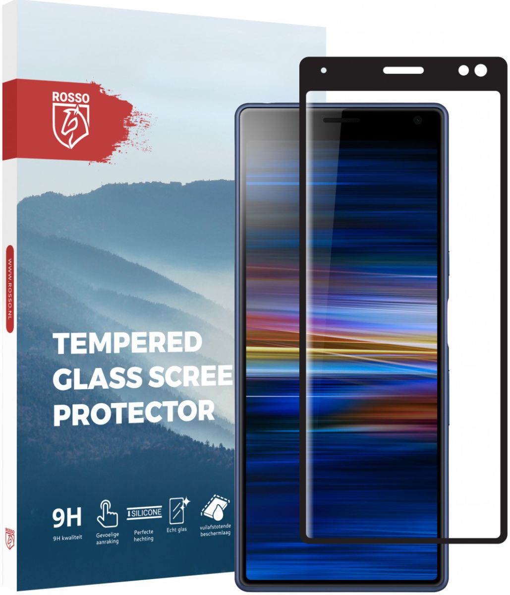 Rosso Sony Xperia 10 Plus 9H Tempered Glass Screen Protector Zwart afbeelding 1