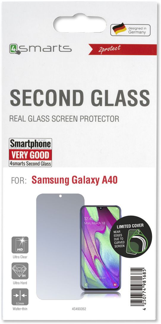4smarts Second Glass Limited Cover Tempered Glass Samsung Galaxy A40 afbeelding 1
