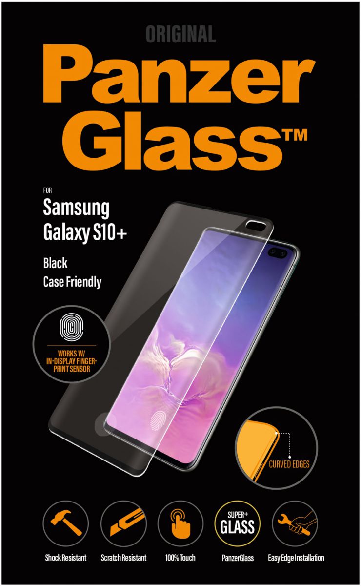 PanzerGlass Samsung Galaxy S10 Plus Fingerprint Screenprotector Zwart afbeelding 1