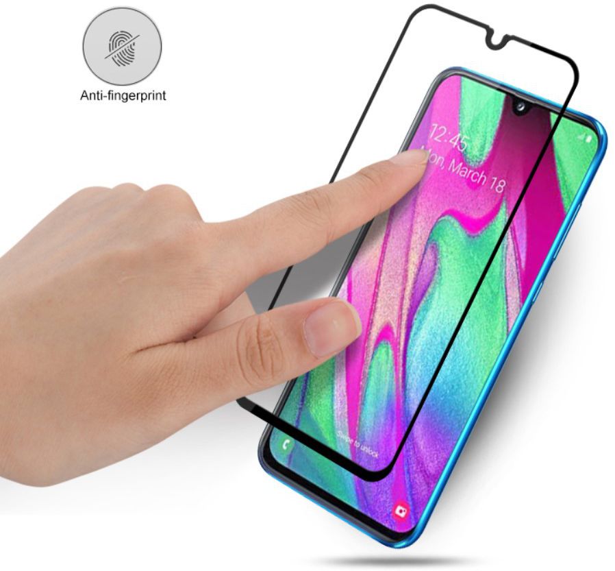 Samsung Galaxy A40 Ultra Clear Tempered Glass Screen Protector Zwart afbeelding 4